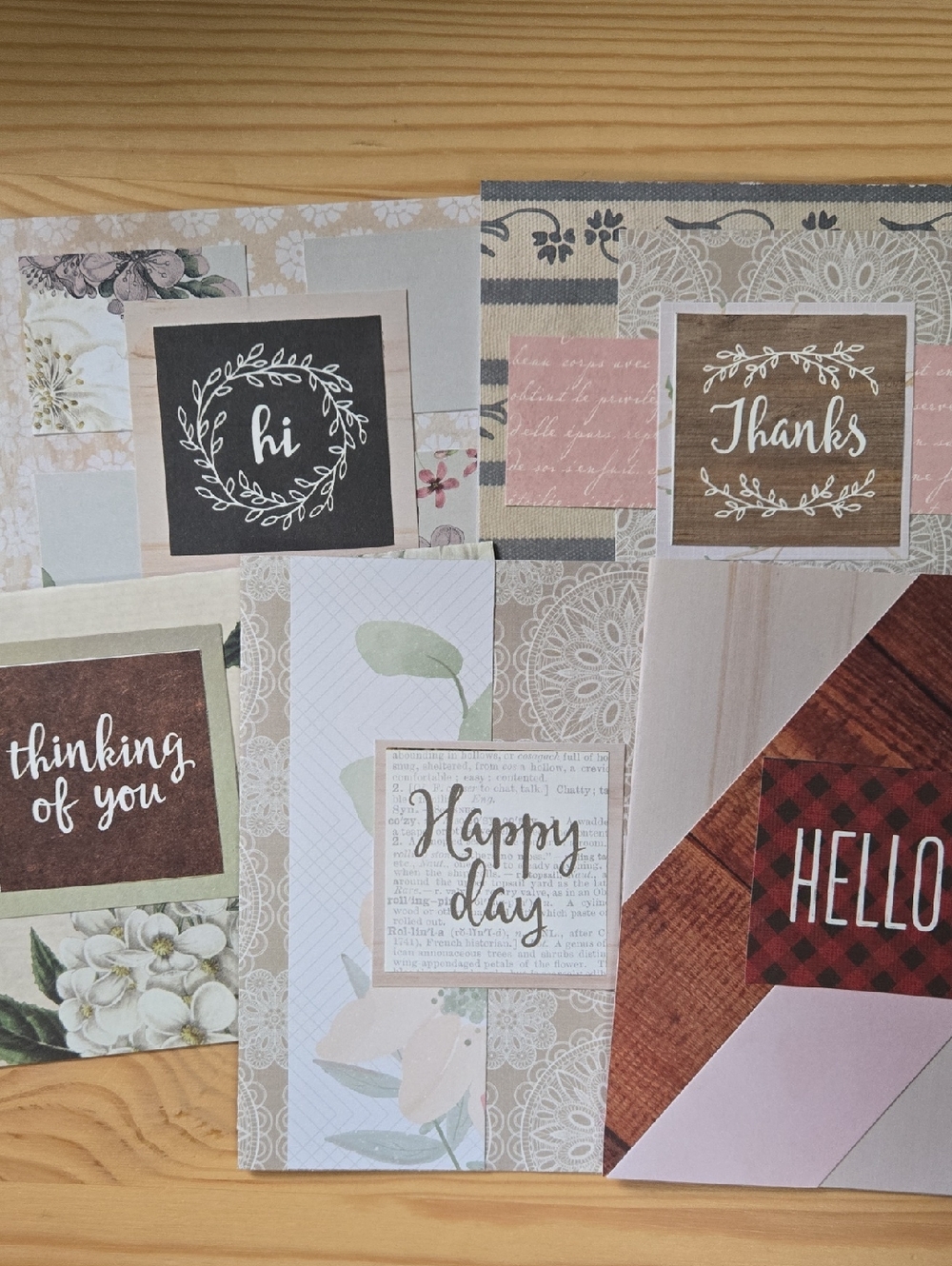 Handmade Greeting Card Assortment - Thanks, Hello, Thinking Of You